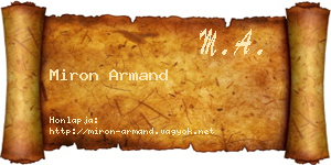 Miron Armand névjegykártya